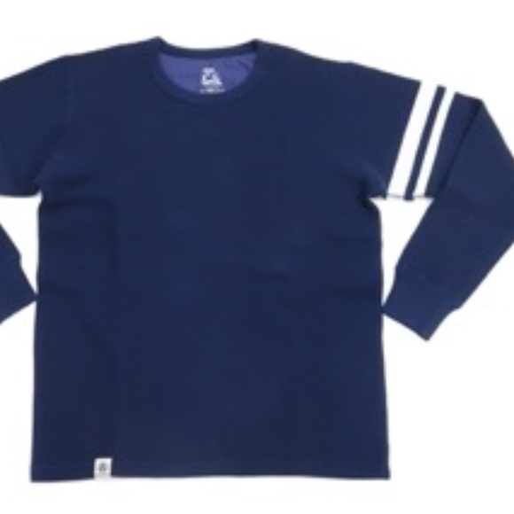 Momotaro Waffle Long Sleeve Navy - Picture 1 of 6